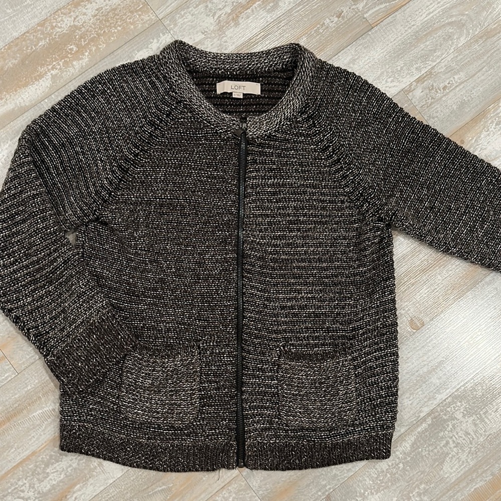 Loft Cotton Zip Cardigan